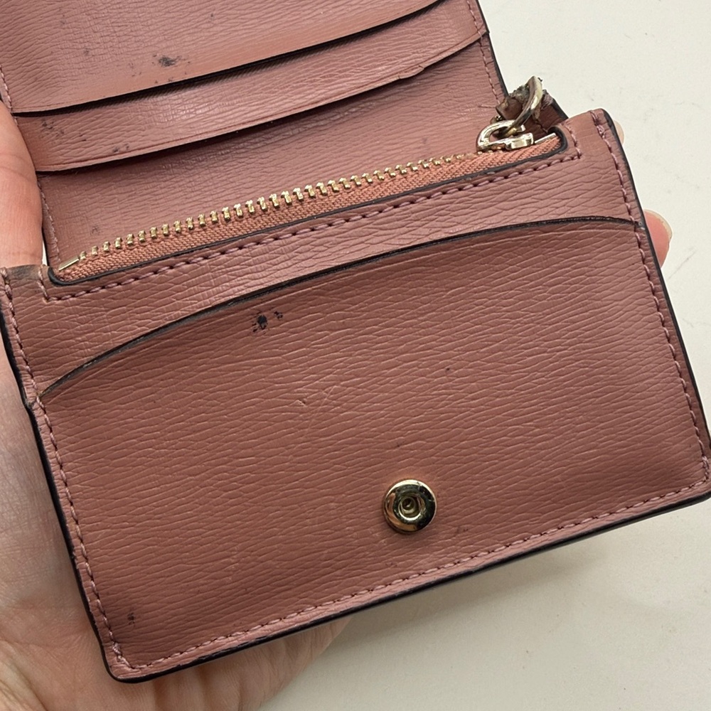 Kate Spade Pink Tan Black Mini Trifold ID Card Holder Walleh - Picture 11 of 16